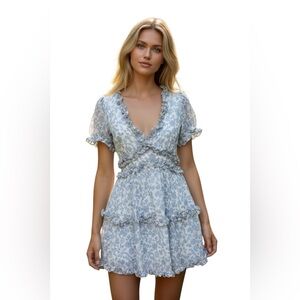 Trick floral ruffle dress